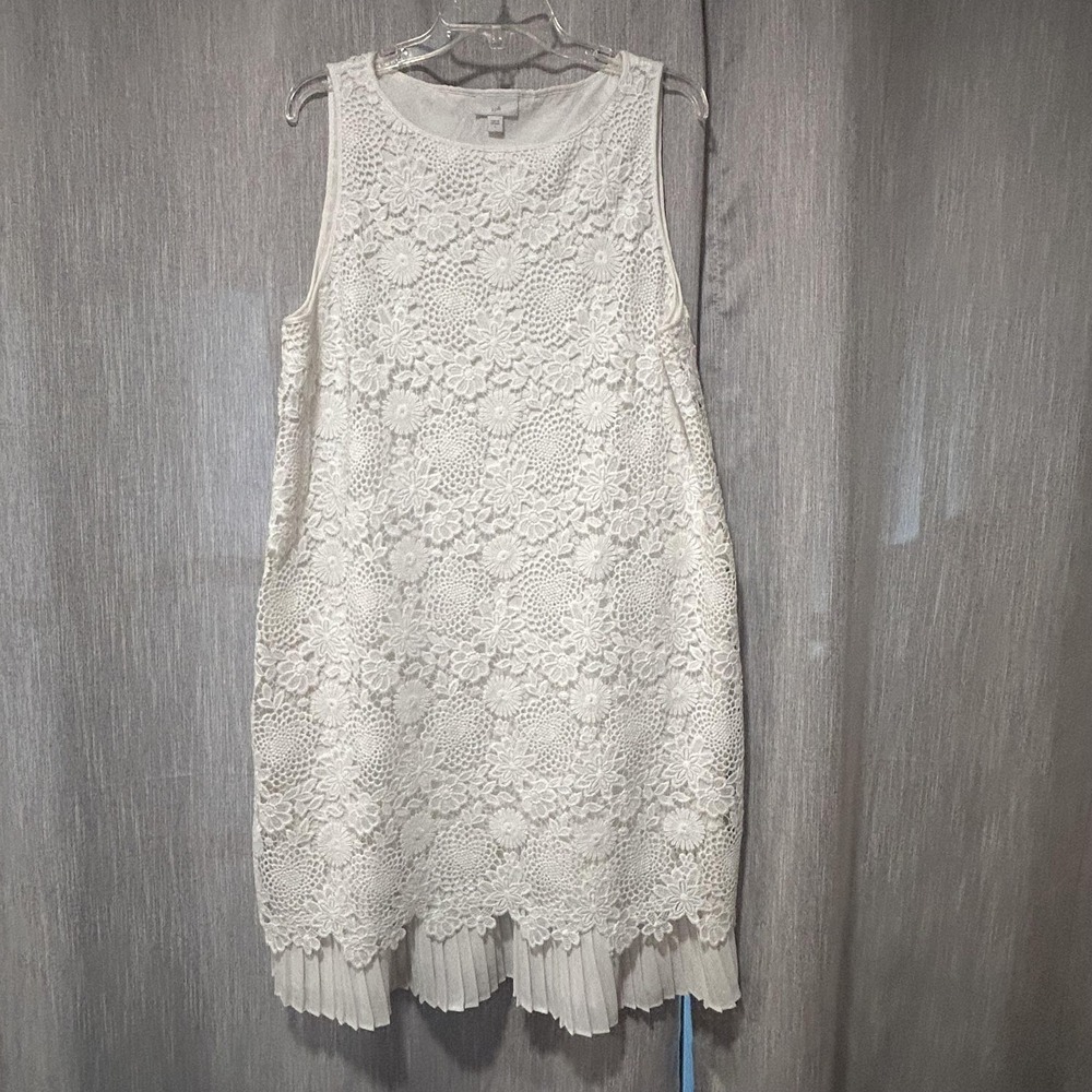 J. Jill White Lace Sleeveless Shift Dress